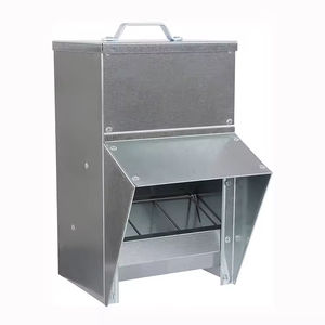 Mangeoire à poulet par gravité extérieure résistante aux intempéries Mangeoire à volaille galvanisée Bouchon de couvercle Mangeoire à clapier à poulet Fabrication de tôle - Product Image 1