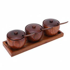 Set Of 3 Natural Wooden Walnut Finishing Fruits <b>Serving</b> <b>Bowl</b>/Spoon For Restaurant & Hotel Catering Ware Usage Food <b>Serving</b> <b>Bowl</b> - Product Image 1
