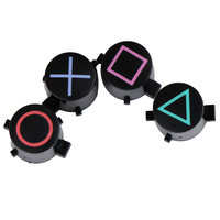Nouvel ensemble de boutons en plastique ABXY (4 pièces) pour manette PS4 – Pièce de rechange noire pour accessoire de jeu PS4