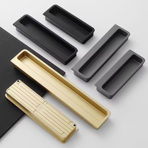 Anla Tirador Invisible de Aleación de Aluminio para Puerta de Armario, Forma de Barra, Empotrado, Armadura Oscura, No Desmontable, Fundición a Presión - Product Image 3