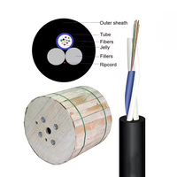 Kabel Serat Optik FTTH Luar Ruangan Tipe Drop Round Mini ADSS 2 4 6 8 12 Core ASU 12FO 100M Span Kabel Serat Optik Udara 1KM 2KM