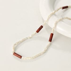 Nagosa joyería hecha a mano para mujer 18K oro vermeil 925 plata esterlina corte rojo Cora perla collares con cuentas - Product Image 3