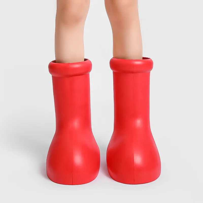 2024 rote Wasserschuhe für Herren Regenstiefel wasserdichte Schuhe flache Zange Garten Küche Schuhe unsex Regenstiefel für Damen