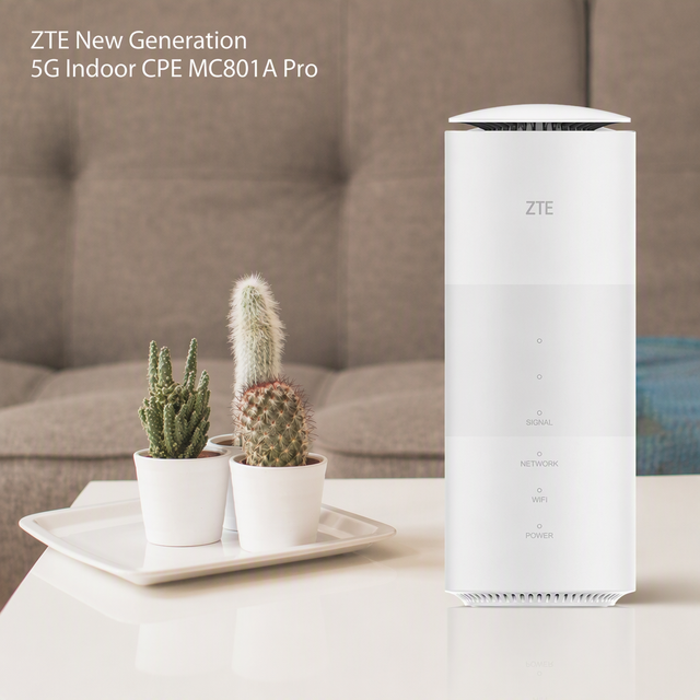 New ZTE MC801A Pro 5G CPE Dual-Band 4G LTE WiFi6 Router 5G with 1300Mbps Unlocked Supports 64 Users Home Wide Coverage with VPN