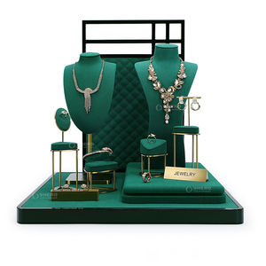 Venta al por mayor de gama alta collar titular de la tarjeta de exhibición de la joyería de terciopelo soporte de la bandeja de diamantes para la joyería - Product Image 4
