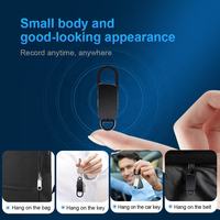 Mini enregistreur vocal porte-clés, alimenté par batterie au lithium, format audio MP3 et WAV, appareil d'enregistrement