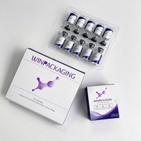 Boîte personnalisée pour 10 flacons de 3 ml, emballage écologique en laser UV, boîte pliable pour peptides