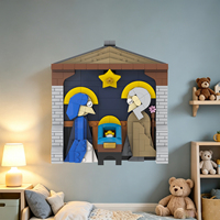 Imagen del Nacimiento de Jesús, Calcetines Creativos, Kits de Ladrillos MOC, Contenedor, Ladrillos DIY, Bloques de Construcción, Juguetes para Niños MOC1715