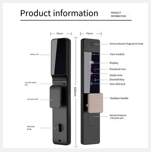 Finger Vein Wi-fi Tuya Video <span class=keywords><strong>Intercom</strong></span> Cámara de reconocimiento facial Mirilla Smart Push and Pull Lock para puerta Delantera de madera - Product Image 4