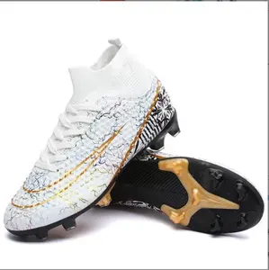 Nouveau Hommes Unisexe Chaussures De Football Professionnel Respirant Intérieur Gazon En Plein Air Longues Pointes Futsal Football Bottes Formation Confortable