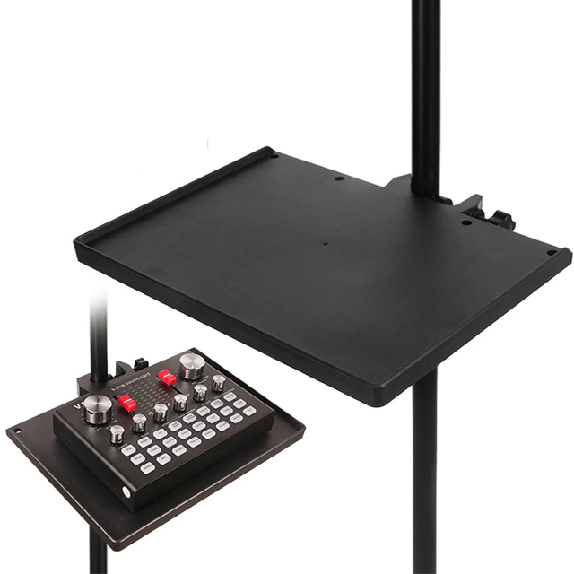 Manual Clip Microphone Stand Soundcard Tray Phone Holder for Live Broadcast Tripod Bracket