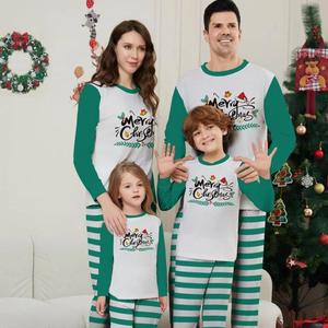 Tenues <span class=keywords><strong>de</strong></span> famille personnalisées à bas prix en gros, t-shirts à manches longues, pyjamas <span class=keywords><strong>de</strong></span> Noël par sublimation - Product Image 1