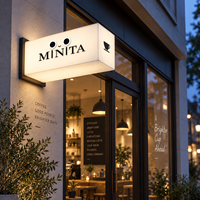Enseigne lumineuse latérale Gozone pour bar à expresso, impression personnalisée sur acrylique, LED étanche IP65, publicité directionnelle