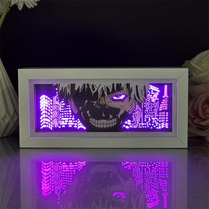 Anime Tokyo Ghoul papel arte lámpara Ken <span class=keywords><strong>Kaneki</strong></span> LED noche Luz Portátil Mini protección ocular dormitorio decoración Anime figura regalo - Product Image 4