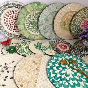 Wärmeisolierende, umweltfreundliche, kreative Tischsets aus Perlmutt-MDF, hochwertige Tassenuntersetzer, luxuriöse Haushaltsmatten für westliche Küche - Product Image 2