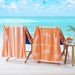 Serviette de plage et de bain de luxe en coton 100% personnalisée de haute qualité avec logo, impression jacquard sur mesure - Product Image 2