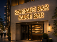 Enseigne lumineuse LED personnalisée en métal 3D rétroéclairée pour façade de bâtiment commercial extérieur, bar, devanture de magasin