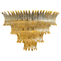 Lustre en verre de Murano Art Déco antique du milieu du siècle, grand luminaire suspendu de luxe pour villa, salon, hall d'hôtel