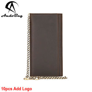 Portefeuille long AndoBag pour homme, style rétro, en cuir de vache véritable Crazy Horse, porte-cartes, porte-monnaie, pochette à trois volets, 1404 - Product Image 1