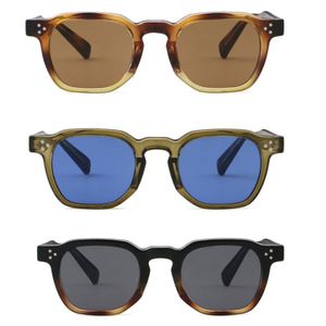 Lunettes de soleil polygonales rétro personnalisées avec logo, unisexes, en TR90, protection UV400, motif léopard, en acétate CP, pour hommes et femmes - Product Image 3
