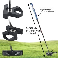 Putter de golf ambidextre, étanche, portable, peut être utilisé pour ramasser la balle, accessoires de golf avec tige plaquée noir