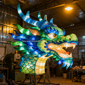 Đèn lồng rồng Trung Quốc bằng lụa cao cấp, tiết kiệm năng lượng, dùng trong nhà/ngoài trời, bán chạy, mới, dành cho Tết Nguyên đán và Giáng sinh - Product Image 6