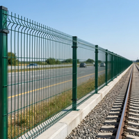 Clôture en treillis soudé incurvé 3D, galvanisée, revêtue de PVC, panneau de clôture de sécurité à pliage en V pour autoroute, clôture de sécurité pour sites industriels