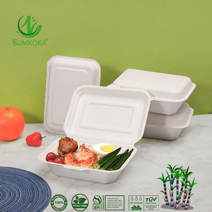 SUMKOKA 450ml 600ml Wadah Sekali Pakai untuk Bawa Pulang Tidak Diputihkan Tahan Air Tahan Minyak Aman untuk Microwave Komersial - Product Image 1