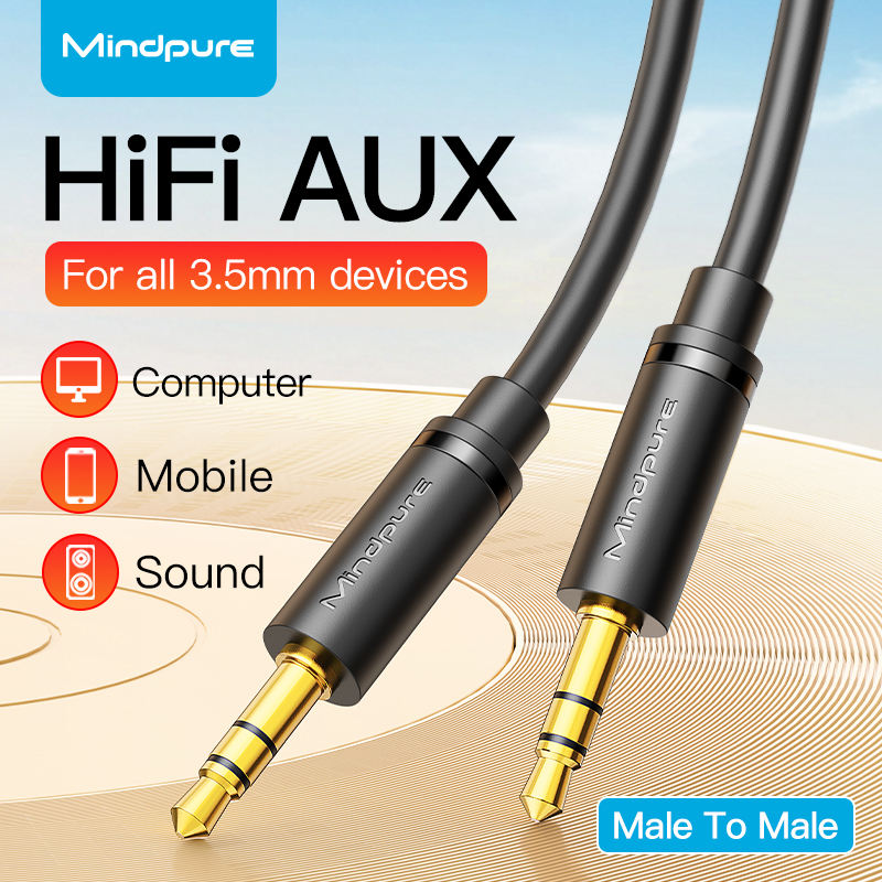 Cable de audio negro de 3,5 mm