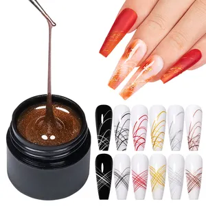 Pabrik Grosir Kualitas Tinggi Gel Uv Cat Kuku Spider Gel Polish untuk Nail Art Spider Gel