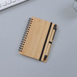 Wholesale Custom A5 Spiral Bamboo Notebook Saddle Stitching Sewing Eco-Friendly Leather Cover Corporate <b>Gifts</b> for Business - Product Image 5