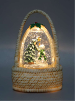 Grande lanterne à eau en plastique festive, lanterne globe de neige avec scène hivernale et LED, décoration de Noël pour la maison, vente en gros d'usine