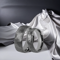 Bague en Tantalum Pur Rare Tizti, Bijoux pour Couples, Anneaux Mixtes Brossés Style Éternité, Alliances Personnalisées, Faible MOQ