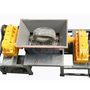 Chất thải xe lốp tái chế chất thải cao su lốp xe sản phẩm nghiền đôi trục Shredder máy để bán