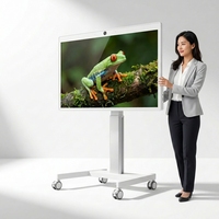 Televisor Inteligente Portátil LED de 43 Pulgadas con Android 15, Pantalla Táctil, Monitor de Pie con Batería de 27000 mAh y Soporte Rodante de 4 Ruedas OEM