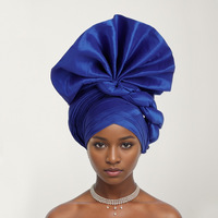 Nouveau ventilateur de fleurs plié à la main réglable de mariage nigérian, chapeau africain en couches, casquette de tête Auto Gele