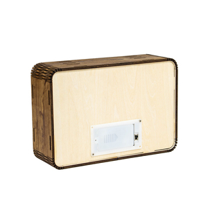 โคมไฟกลางคืน LED ทำจากไม้หลายชั้นสำหรับตกแต่งห้องคริสต์มาสกล่องเงาหลายชั้นลายนกและตัดด้วยเลเซอร์ตามสั่ง - Product Image 5