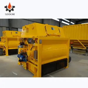 SDDOM JS1000 Concrete Mixer Twin Shaft Horizontal Concrete Mixer With Lift