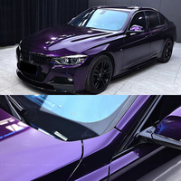 Film de Vinyle Adhésif Premium Brillant Violet Nuit pour Voiture et Moto, Autocollant DIY avec Technologie Air Release pour Changement de Couleur de Véhicule