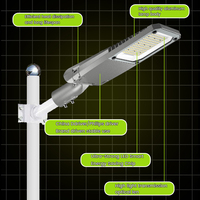 Lampadaire LED SMD extérieur étanche IP65 50W-400W à haut lumen avec coque en alliage d'aluminium et alimentation CA pour autoroute