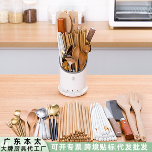 Soporte para palillos ovalado multiusos con bandeja escurridora de cocina, tamaño M - Product Image 3