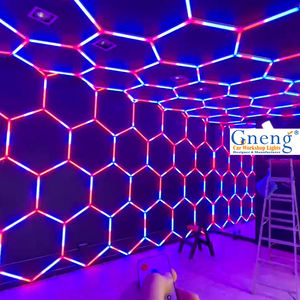 Personalizado Diy Rgb Creative Showroom Gimnasio Hexágono Iluminación Azul Rosa Hex <span class=keywords><strong>Led</strong></span> Luces - Product Image 2