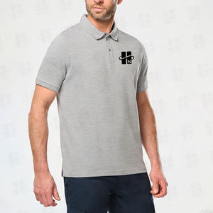 Polos de trabajo de verano de alta calidad, personalizados con bordado, 100% algodón, que absorben la humedad, de corte holgado, para hombre. - Product Image 2