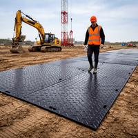 Tapis de protection du sol durable 4'x8' à emboîtement, haute capacité de charge pour accès de grues et équipements lourds
