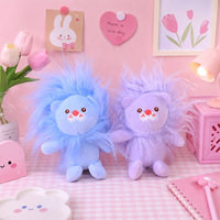 Porte-clés lion mignon et moelleux, ornement de sac à dos créatif en forme d'animal de dessin animé, crochet, jouet, poupée, figurine, petit cadeau exquis