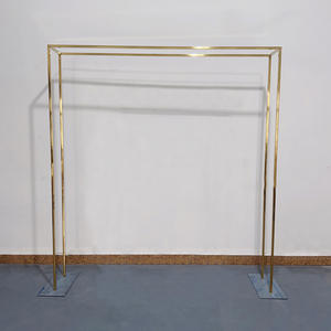 Scène de mariage en plein air mise en page Simulation soie fleur étagère accessoires de mariage écran en fer forgé carré Double pôle <span class=keywords><strong>portail</strong></span> arc - Product Image 3