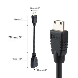 Cáp 0,5ft Mini-HDMI Nam Sang HDMI Bộ Chuyển Đổi Nữ Mini HDMI Sang Cáp HDMI