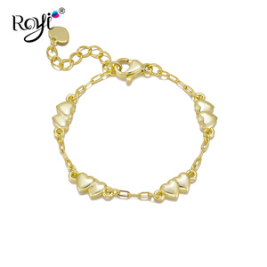 Gioielli per Bambine, Braccialetto con Doppio Cuore Placcato Oro, Catena Regolabile con Cuore, Regalo Dolce per Ragazze - Product Image 1