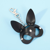 Porte-clés Gothique en Cuir PU pour Hommes et Femmes, Pendentif Masque Sexy, Rose, Chauve-souris, Rivets Punk, Breloques de Sac Subculture Érotique, Vente en Gros