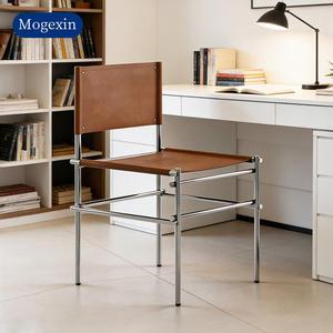 Chaise de salle à manger moderne en cuir PU avec pieds en acier inoxydable, design confortable et durable pour l'école, la maison, les restaurants - Product Image 3